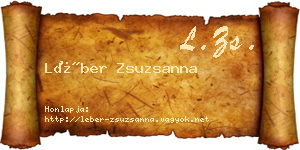 Léber Zsuzsanna névjegykártya